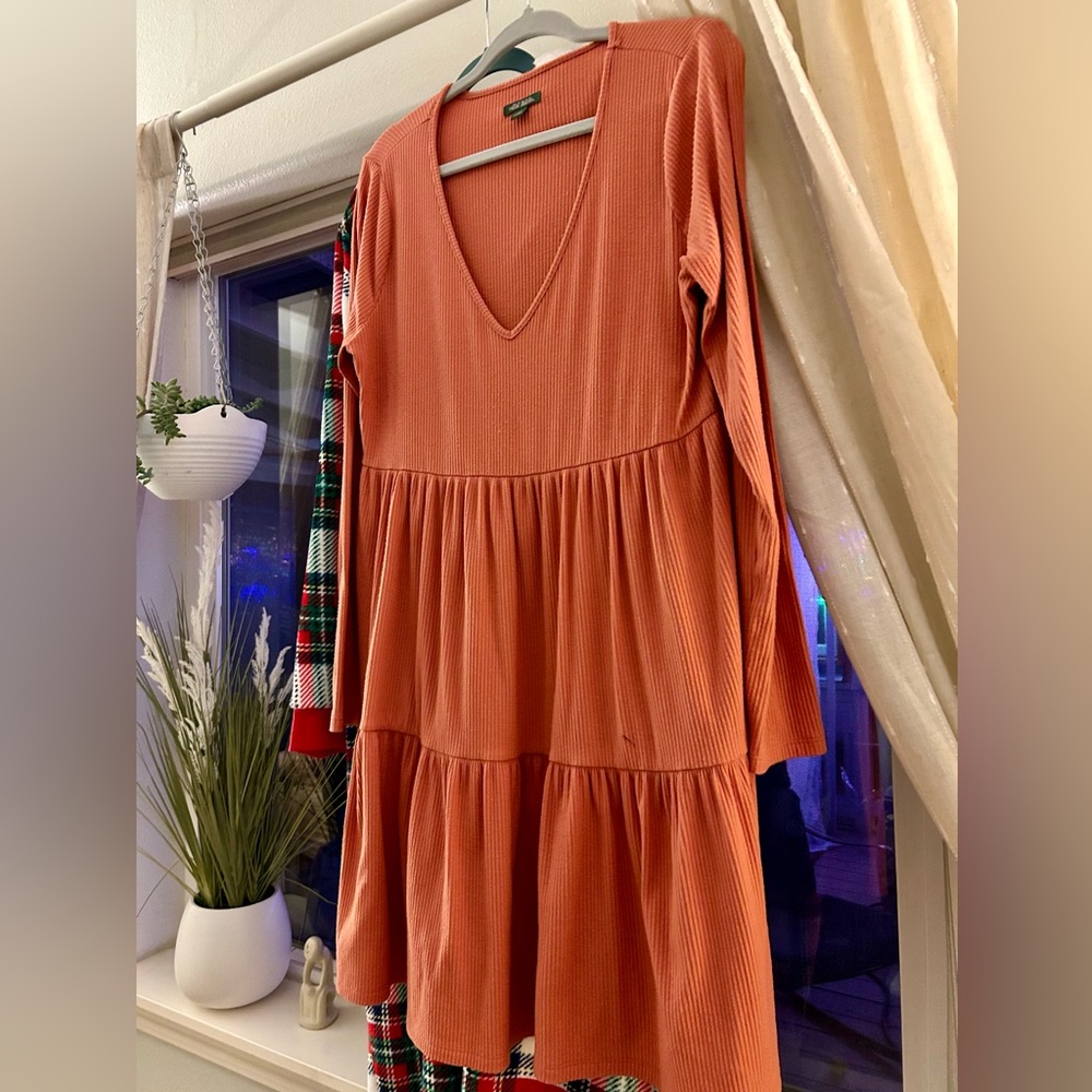 Midi Dress with Tiered Skirt